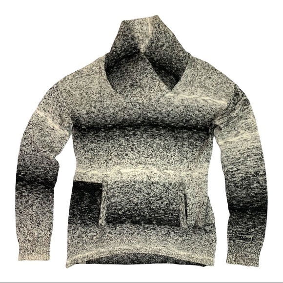 Bench Sweaters - Bench Cowl Neck Pullover Knit Sweater Women’s Black Grey White Stripe Medium